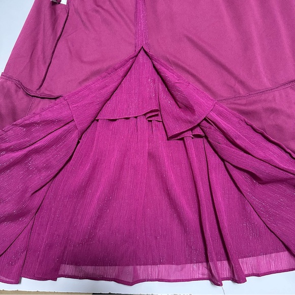 Lulu’s Tier For the Drama Magenta Purple Lurex Tiered Midi
Dress - Picture 13 of 16